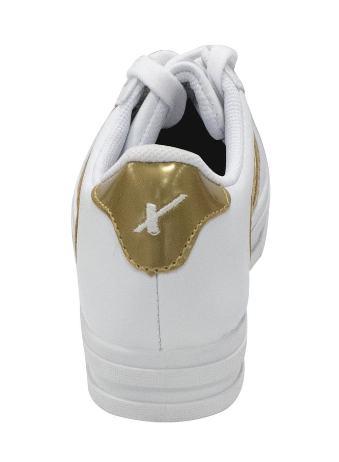 Sparx Women Synthetic Sneaker Shoes, Polyvinyl Chloride White Golden - Image 4
