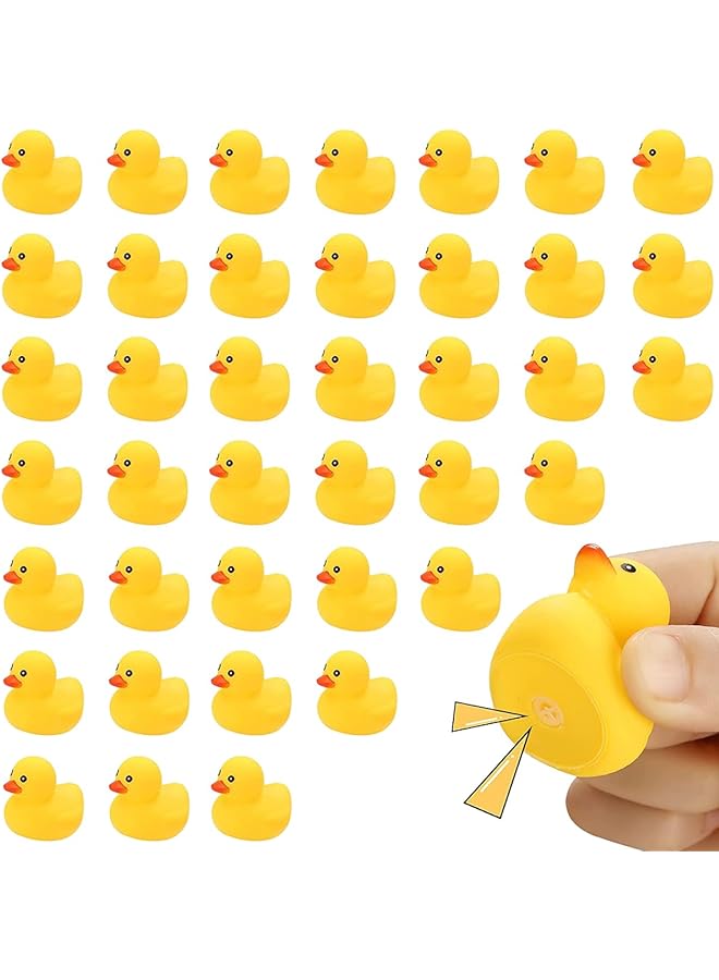 JZS Rubber Duck Bath Toys 40Pcs Mini Rubber Ducks Bulk Float Duck Baby Bath Toy Shower Birthday Party Favors Gift Classroom Summer Beach Pool Party Games - Image 1
