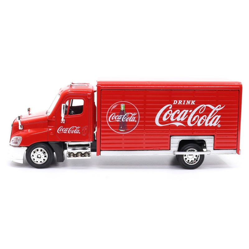 Coca-Cola 1/50 Beverage Delivery Truck with 2 Sliding Doors, Handcart and 2 Bottle Cases - Image 5