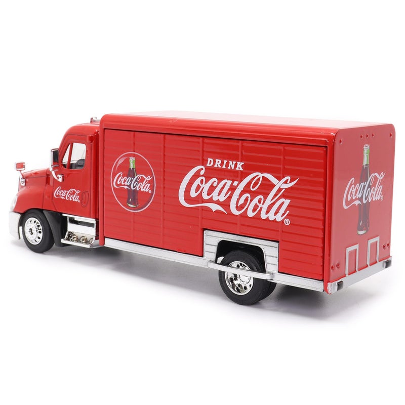 Coca-Cola 1/50 Beverage Delivery Truck with 2 Sliding Doors, Handcart and 2 Bottle Cases - Image 4