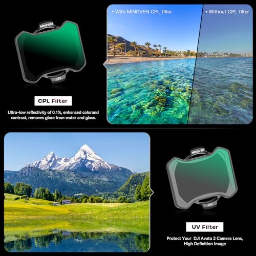 MINGVEN Avata 2 ND Filters, UV + CPL + ND Filters Set Camera Lens for DJI Avata 2 Drone Accessories - 6 Pack (CPL, UV, ND8, ND16, ND32, ND64) - Image 4