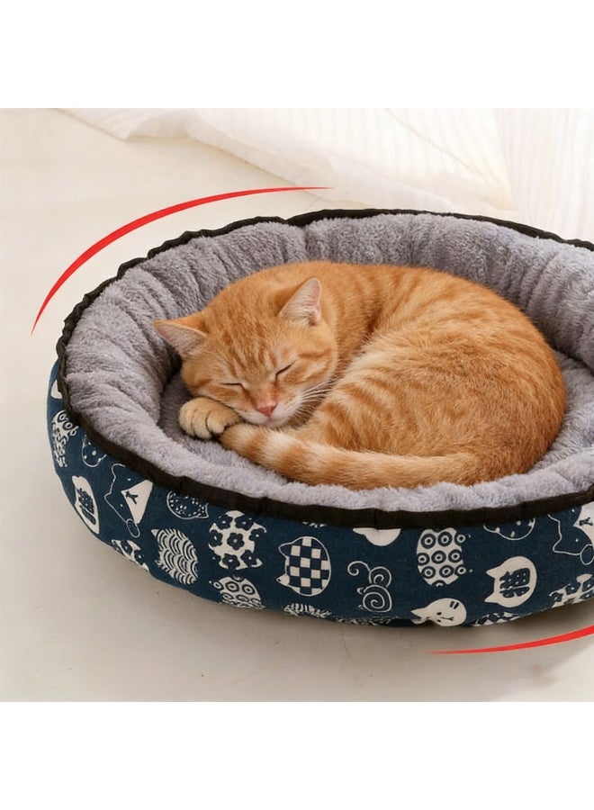 YelaJoy Small Dog Bed Cat Bed Ultra Soft Sherpa Pet Bed, Fluffy Donut Cat Bed Pet Cushion Mat Deep Sleep Kennel Round Nest for Cats or Dog, Portable Pet Supplies - Image 2