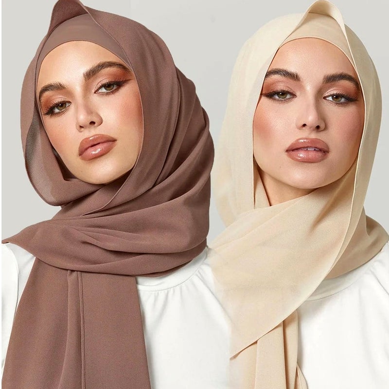 Dujalil Chiffon Lightweight Sheila & Hijab Scarf for Women, Charcoal Grey #076, 200 x 70 cm, Indonesian Fabric - Image 4