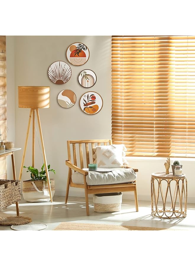 إيروريكس قطع ديكور حائط خشبي لغرفة المعيشة، ديكور حائط بوهيمي، ديكور معلق هندسي على شكل مزرعة، 10 بوصات و8 بوصات، فن حائط خشبي بسيط جمالي لغرفة نوم الشقة، بوهو - Image 4