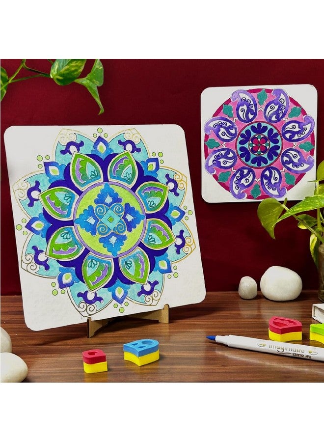 Imagimake Mandala Art Kit | Watercolor Paint Set | 12 Exciting Mandala Projects In Arts And Crafts For Kids Ages 8-12-14-16 | Craft Kits For Adults & Kids | 7 Year Old Girl Birthday Gifts - Image 2