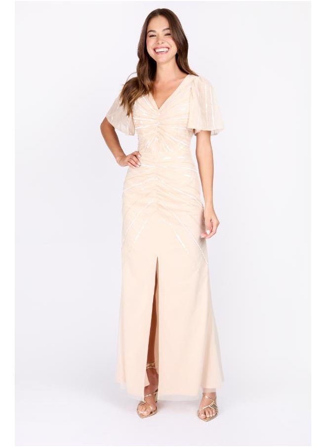 Little Mistress - V-Neck Embellished Dress - Image 1