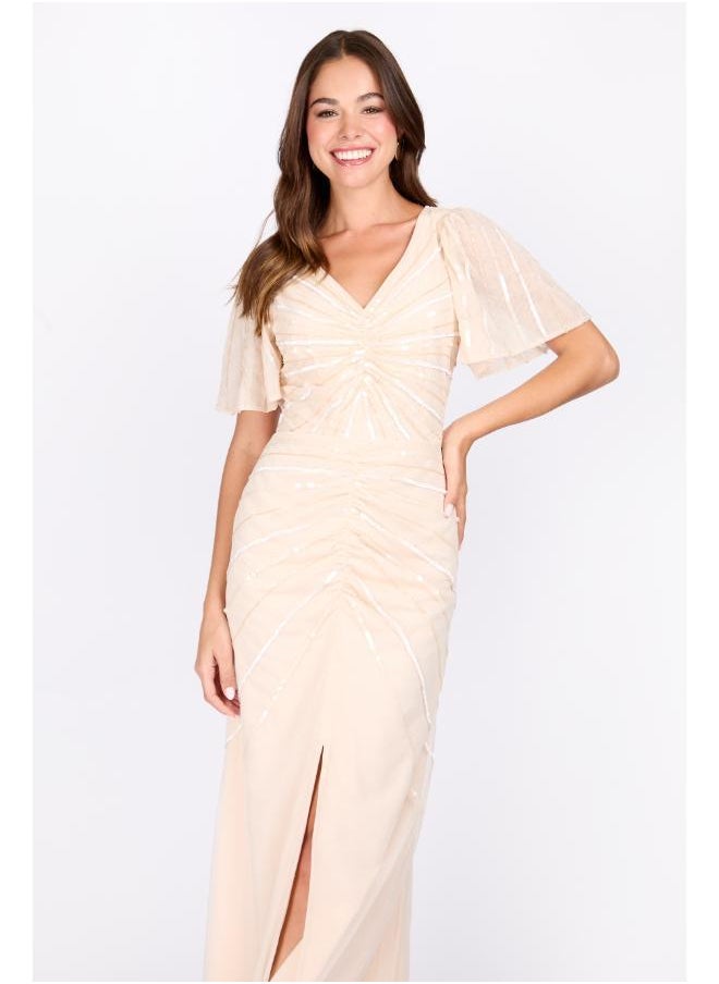 Little Mistress - V-Neck Embellished Dress - Image 1