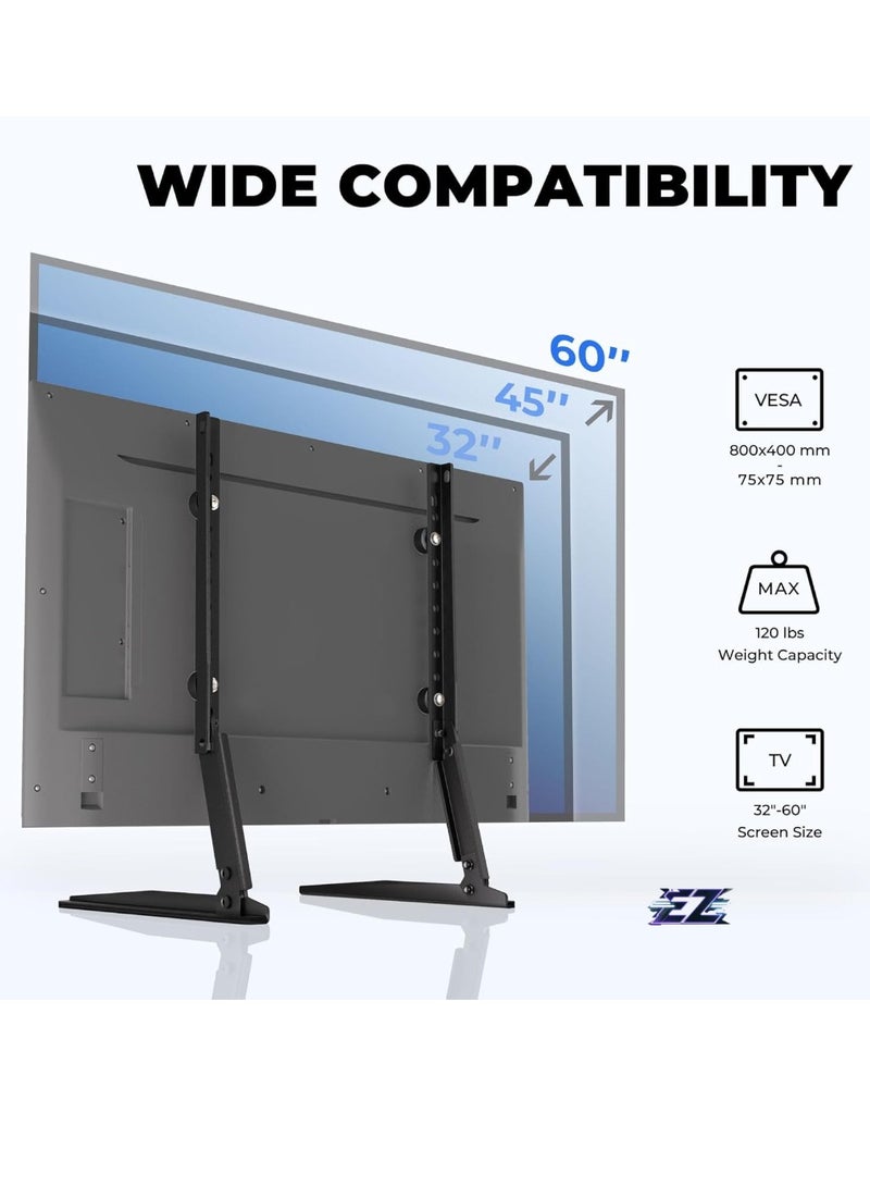 ELTRAZONE Universal TV Stand, Metal TV Legs for 20-60 Inches LCD LED Flat Screen TVs with Extra Wider and Longer Feets, TV Legs Holds Up to 120LBS, VESA MAX to 800x400mm（Black） - Image 1