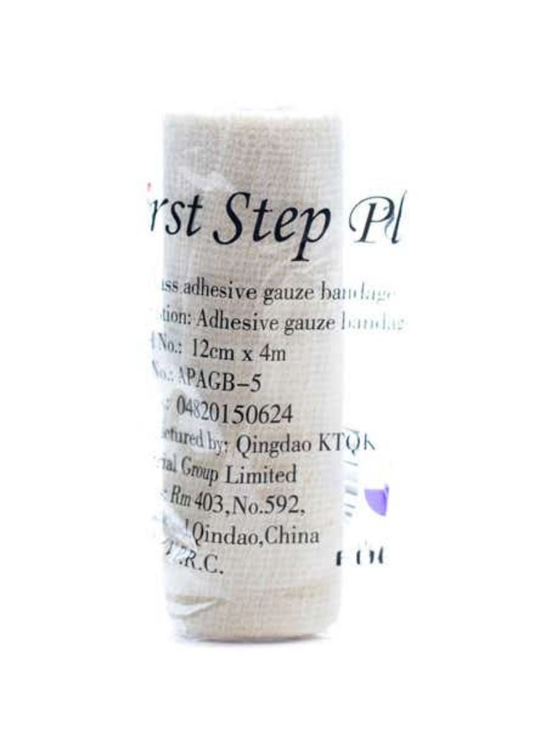 First Step Adhesive Gauze Bandage Roll 12 cm * 4 m