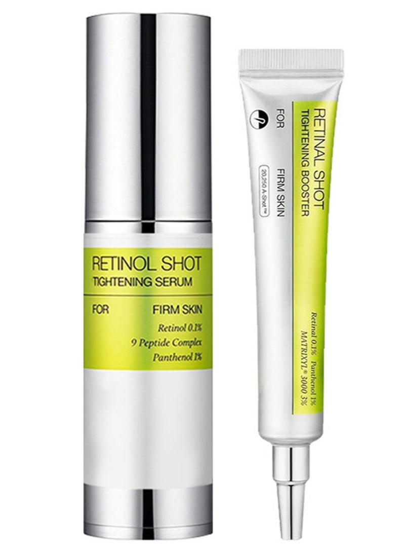 CARVENCHY Retinol Shot Tightening Serum 1.1 fl.oz./30ml + Retinal Shot Tightening Eye Booster 15ml,with Pure Vitamin A Retinol,Pore Minimizer,Wrinkles and Fine Lines,Firmer Skin  - Image 1
