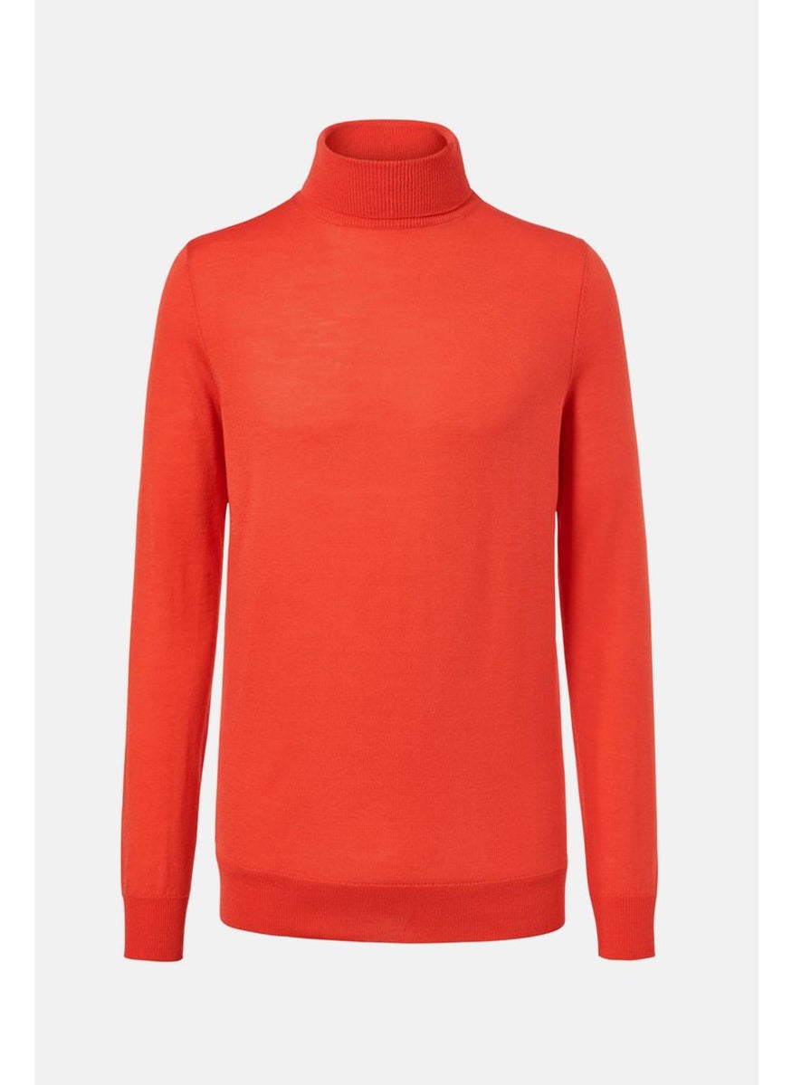Tchibo Men Turtle Neck Plain Sweatshirt, Red  - Image 3