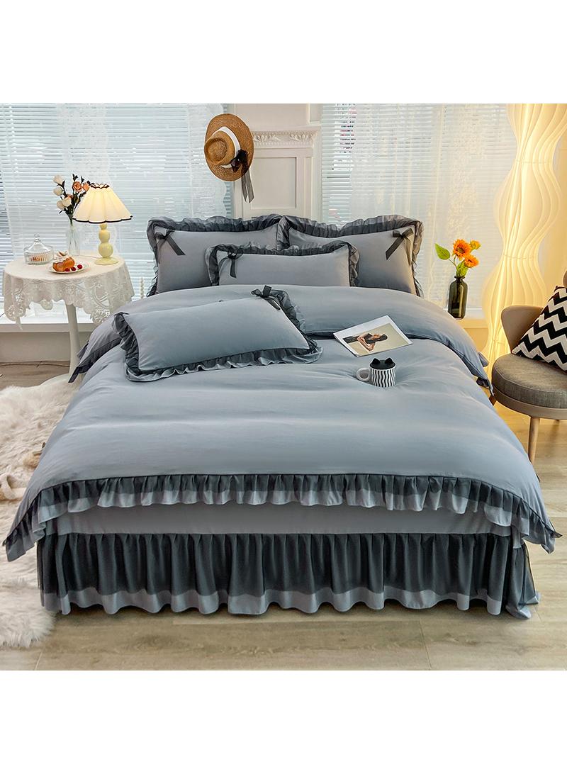 general Simple Solid Color Washable Bed Sheet And Duvet Cover Set - Image 1