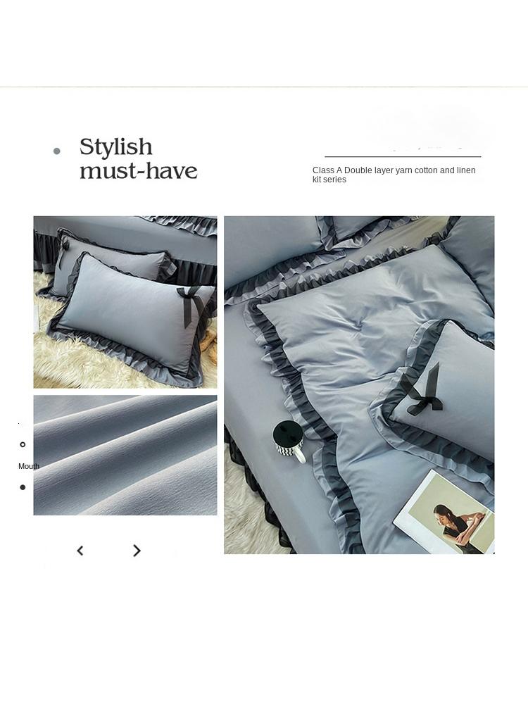 general Simple Solid Color Washable Bed Sheet And Duvet Cover Set - Image 2