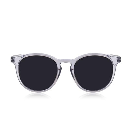 Dervin UV Protected Full Rim Round Polarized Sunglasses for Men & Women (Grey-Black) - Image 2
