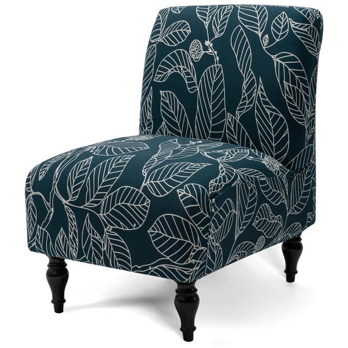 ARMLESS ACCENT CHAIR COVER SLIPCOVERSLIPPER CHAIR STRETCH SPANDEX REMOVABLE FOR ARMLESS CHAIR FURNITURE PROTECTOR COVERS FOR LIVING DINING ROOM HOTEL BLUE 1