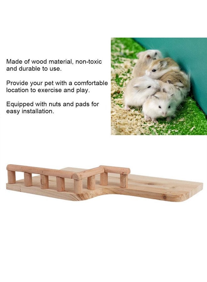 EECOO Birdcage Stands Hamster Climbing Platform, Wooden Rest Platform with Railing Small Pet Wooden Toys for Guinea Pig Chinchilla Small Animals Climbing - Image 2