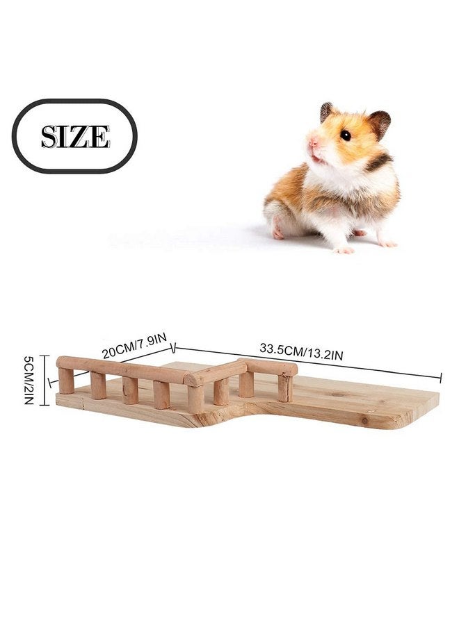 EECOO Birdcage Stands Hamster Climbing Platform, Wooden Rest Platform with Railing Small Pet Wooden Toys for Guinea Pig Chinchilla Small Animals Climbing - Image 4