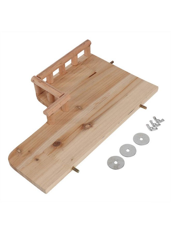 EECOO Birdcage Stands Hamster Climbing Platform, Wooden Rest Platform with Railing Small Pet Wooden Toys for Guinea Pig Chinchilla Small Animals Climbing - Image 1