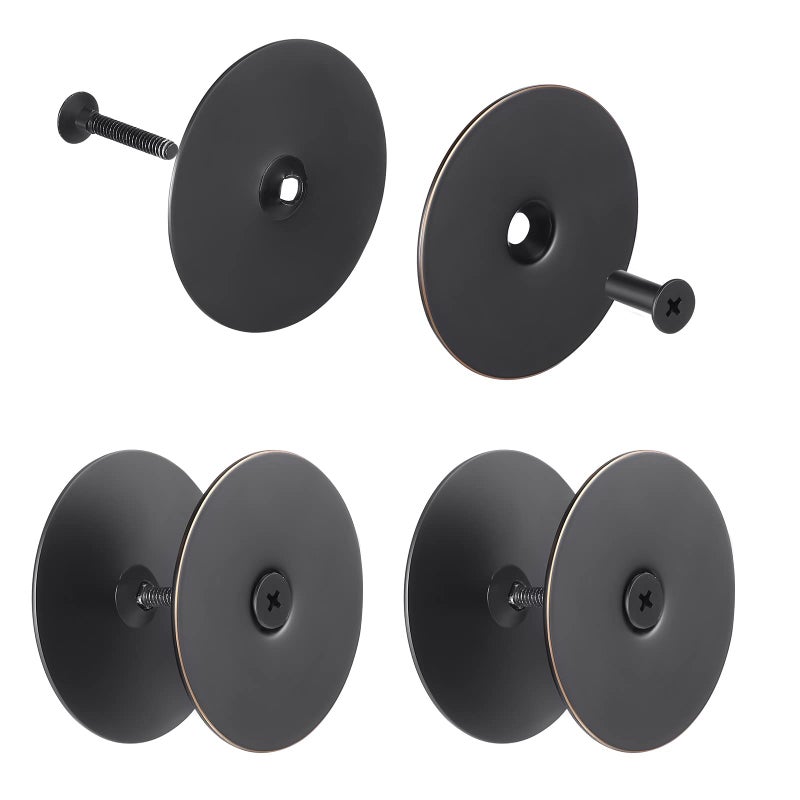 Pelopy Door Hole Filler Plate 258 Diameter 1 Inch and 2 Inch Connecting Screws Deadbolt Cover Plate for Home Exterior Interior Deadbolt Hole2 Set