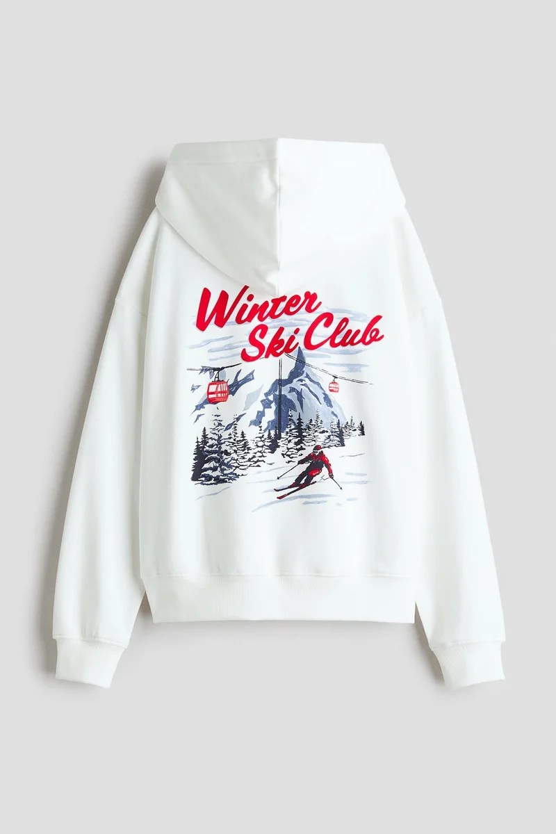 اتش اند ام هودي فضفاض مزخرف