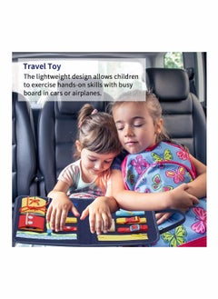 Excefore Toddler Busy Board, Montessori Toy Gifts for Fine Motor Skills & Learn to Dress, Sensory Toy for Aeroplane or Car Travel  - Image 5