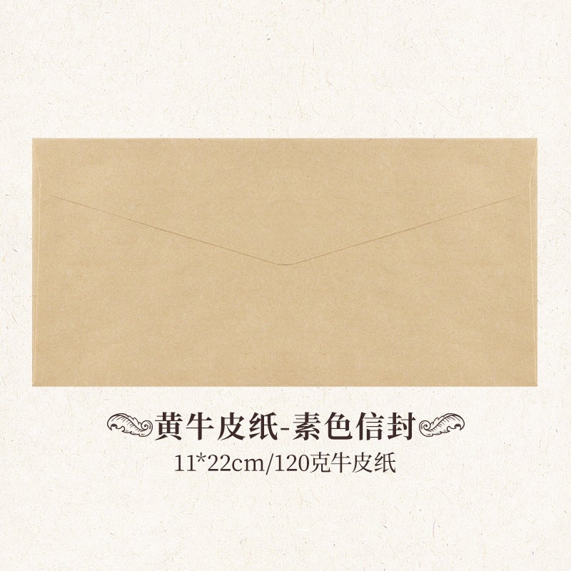 Retro Kraft Paper Envelopes - Plain White, Vintage Style for Invitations & Wax Seals - Image 1