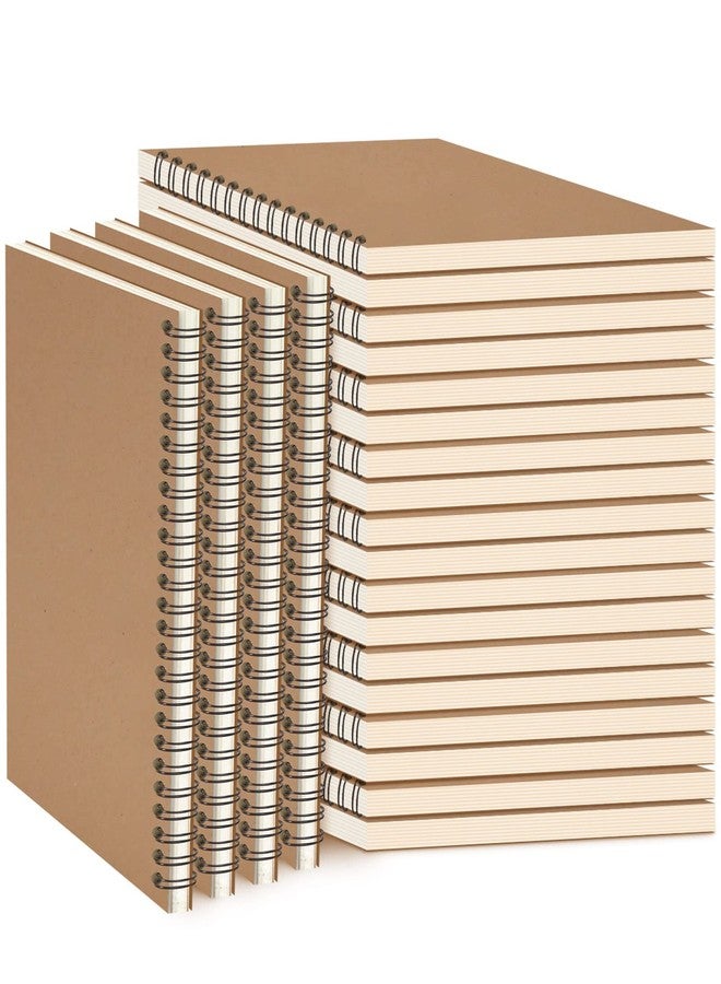 Epakh 22 Pack A5 Spiral Notebook with Kraft Cover, Back to School Hardcover Spiral Journal Notebook 5.5 x 8.3 Inch, First Day of School Travel Journal Notepad, 50 Sheets 100 Pages(Brown,Lined) - Image 1