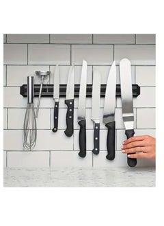 Generic Magnetic Knife Storage Bar with Holder, 13" Multipurpose Rack, Space Saving Organizer for Kitchen Utensils, Wall Mounted Magnetic Knife Holder, Durable and Stylish Design  - Image 1