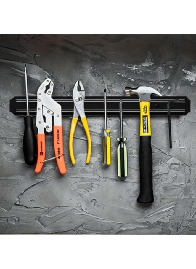 Magnetic Knife Storage Bar with Holder, 13" Multipurpose Rack, Space Saving Organizer for Kitchen Utensils, Wall Mounted Magnetic Knife Holder, Durable and Stylish Design
