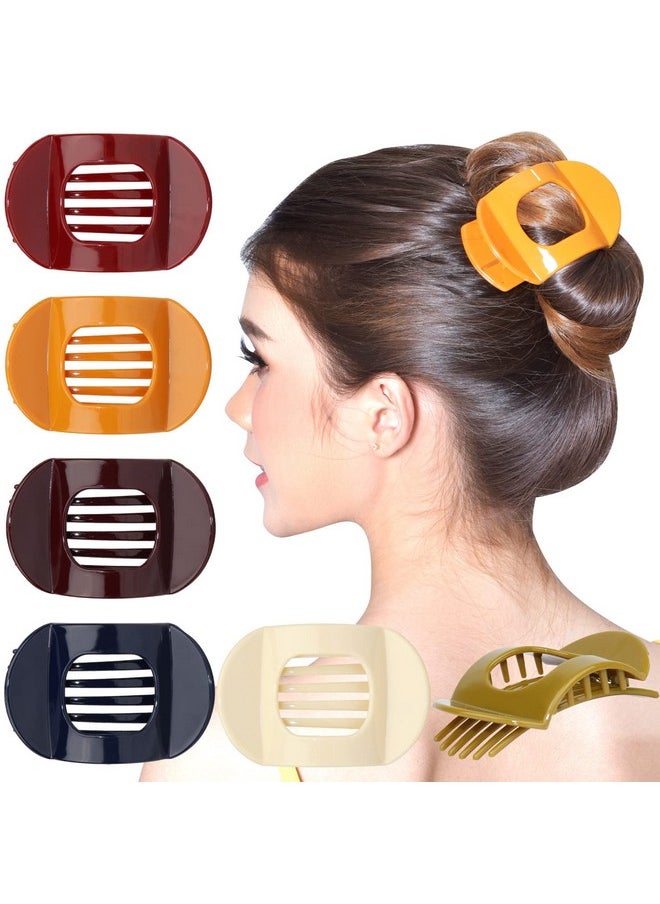 RC ROCHE ORNAMENT - 6 Pcs Womens Square Strong Grip Secure Hold Inner Teeth Styling Plastic Comfortable Curve No Slip Beauty Accessory Girls Ladies Claw Clamp Clip Medium Classic Multicolor - Image 1