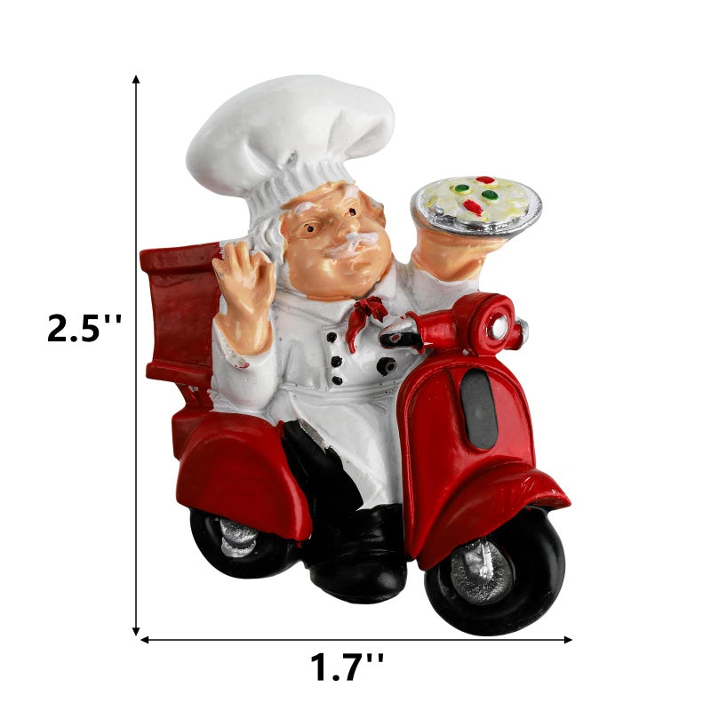 Lyellfe 10 Pieces Chef Fridge Magnets, Cute Italian Chef Magnets for Refrigerator, Funny Kitchen Chef Figurine Decorations, 3D Resin Baker Refrigerator Stickers for Whiteboard, Map, Cabinets - Image 2
