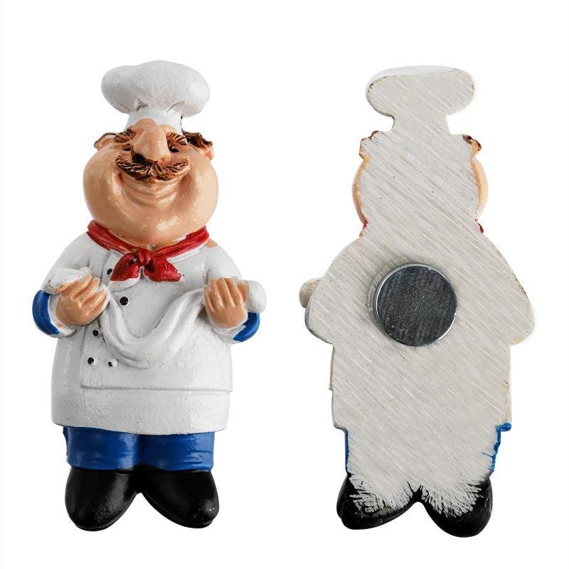 Lyellfe 10 Pieces Chef Fridge Magnets, Cute Italian Chef Magnets for Refrigerator, Funny Kitchen Chef Figurine Decorations, 3D Resin Baker Refrigerator Stickers for Whiteboard, Map, Cabinets - Image 3