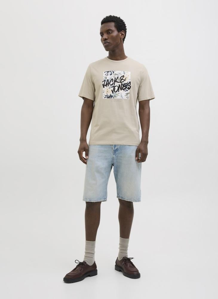 JACK & JONES Jjhawaii Hawaii Graphic Print Crew Neck T-Shirt  - Image 4