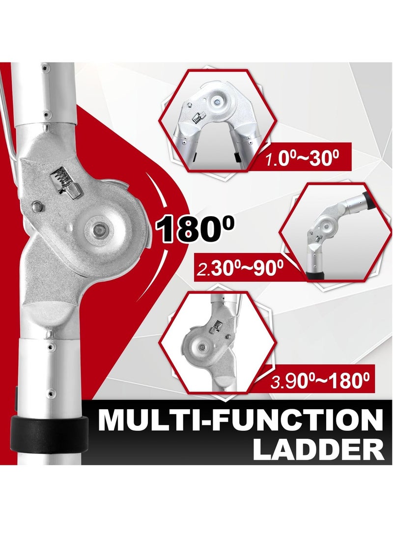 Aluminum telescopic folding ladder, non-slip aluminum ladder, multi-function ladder, 5-meter extension ladder with a load capacity of 150 kg - Image 4