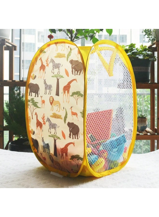 Foldable Toy Storage Basket Large Fabric Storage Bin With Spacious Capacity For Organizing Kids’ Toys And Laundry Cute Animal Design Suitable For Children’s Bedrooms Playrooms And Nurseries - Image 1