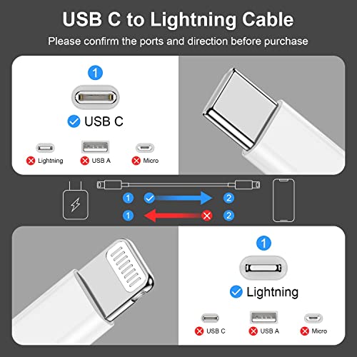 Citelect for iphone14 USBC to Lightning Cable 3 Foot[Apple MFi Certified] iPhone Charger,2 Pack Lightning Cord,Fast Apple Charging Cords,for iPhone 14/13 /12 Pro/Max/11Pro/XS/Max/XR/X/8Plus - Image 2