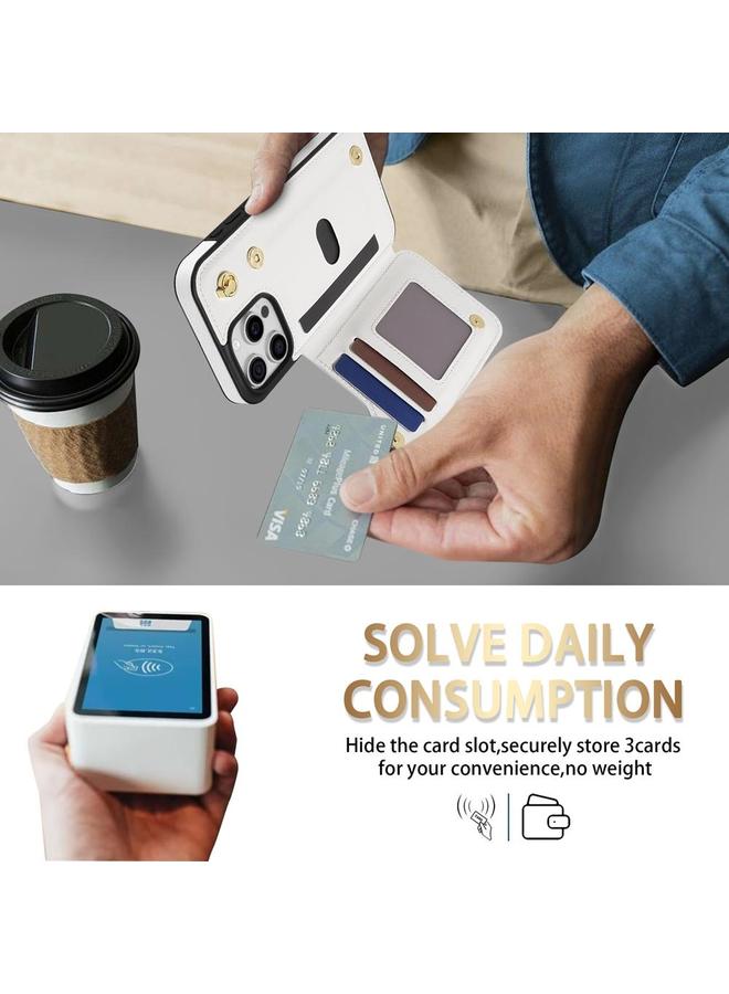 Zaboon Case For iPhone 13 Pro Max Rhombic Dual Buckle Card Slots Phone Case with Lanyard - Image 5