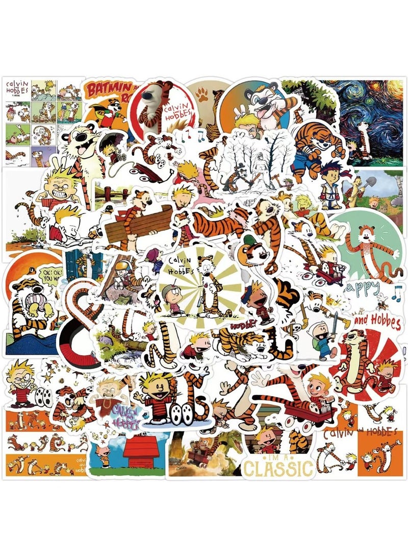 general 50-Piece Calvin and Hobbes Cute Vinyl Waterproof Sticker