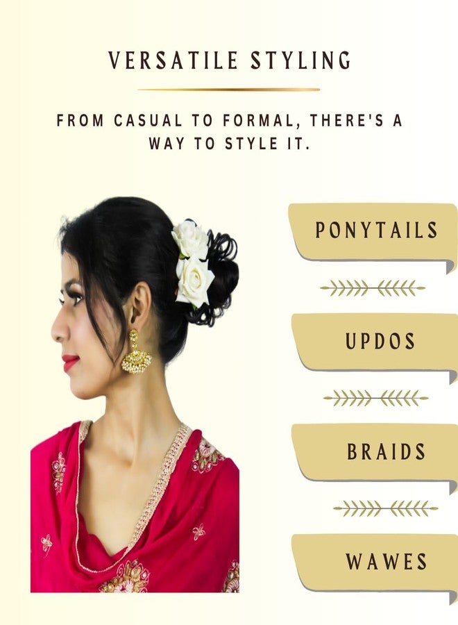 LYF5STAR White Color Handmade Rose Tiktok, Rose Hair Accessories for Stylish Bridal Women, Elegant Wedding Hair Accessories | Pack of 4 - Image 4