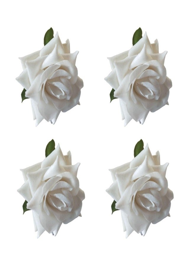 LYF5STAR White Color Handmade Rose Tiktok, Rose Hair Accessories for Stylish Bridal Women, Elegant Wedding Hair Accessories | Pack of 4 - Image 1