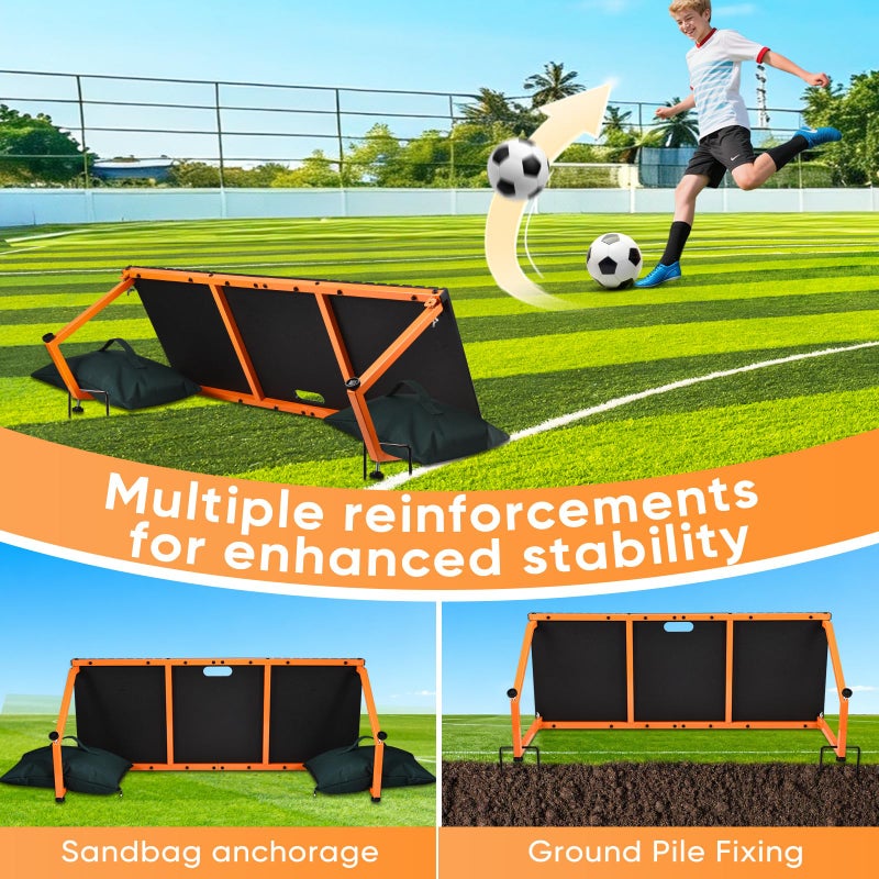 CAROD Soccer Rebounder Board, 40 X 16 Inch Portable Soccer Training Equipment, Two Rebound Angles, Equipped with Two Sandbags and Two Ground Stakes, Suitable for Soccer Passing and Shooting Drills - Image 4