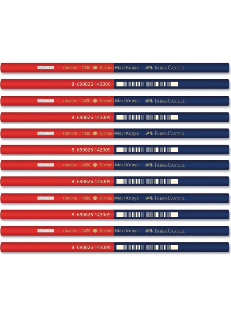 FABER-CASTELL - Red-Blue Dual Tip Copy Pen - Set of 12 - Image 1