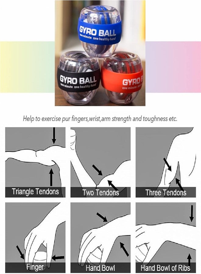 LAYZOO Wrist Trainer Ball Auto-Start Wrist Strengthener Gyroscopic Forearm Exerciser Gyro Ball for Strengthen Arms, Fingers, Wrist Bones and Muscles - Image 4
