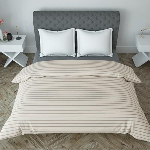 BELVOSTUM 280 TC Luxurious Glace Cotton Duvet Cover/Comforter Cover/AC Quilt Cover King Size/Dohar/90 X100 Inches - (Peach) - Image 2