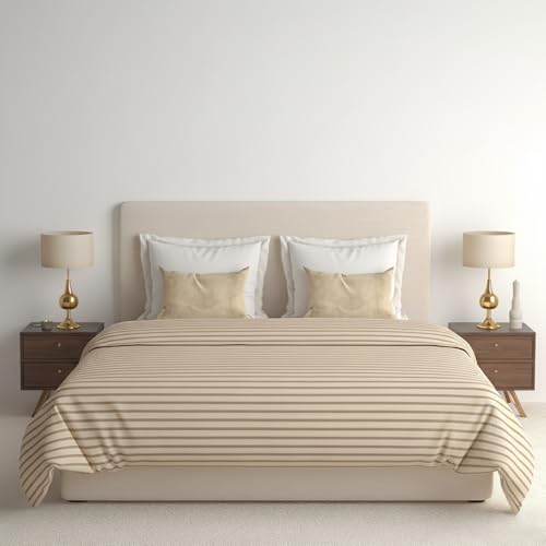 BELVOSTUM 280 TC Luxurious Glace Cotton Duvet Cover/Comforter Cover/AC Quilt Cover King Size/Dohar/90 X100 Inches - (Peach) - Image 5