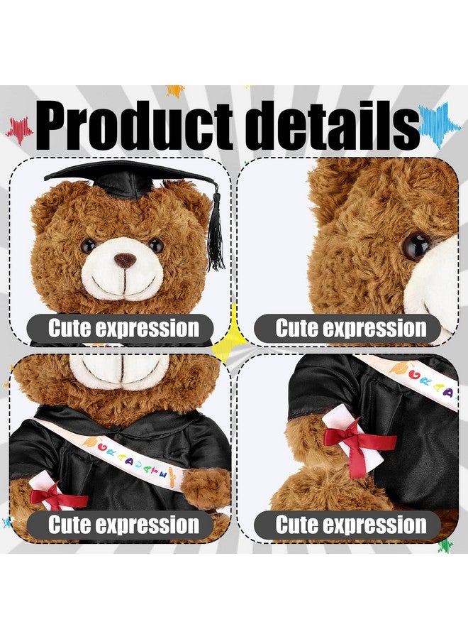 Sotiff Sotiff 2 Pcs 9 Inch Graduation Plush Bear Class of 2025 Graduation Plush Stuffed Animal Toys Grad Bear with Gown Cap for Kindergarten Elementary School College Grad Gift(Black)  - Image 3