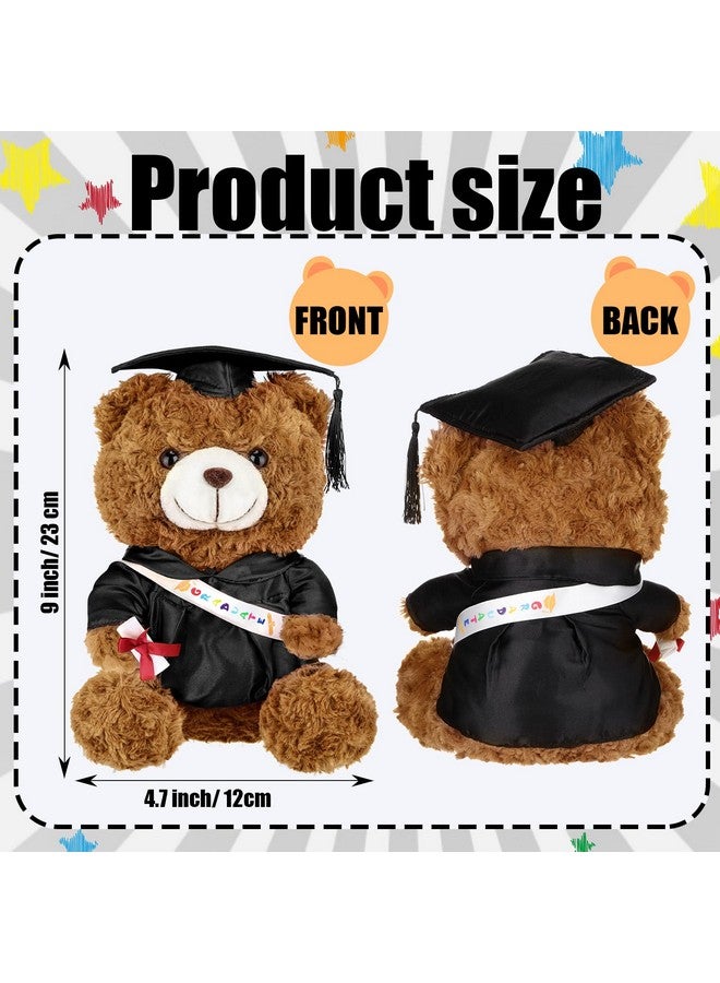 Sotiff Sotiff 2 Pcs 9 Inch Graduation Plush Bear Class of 2025 Graduation Plush Stuffed Animal Toys Grad Bear with Gown Cap for Kindergarten Elementary School College Grad Gift(Black)  - Image 2