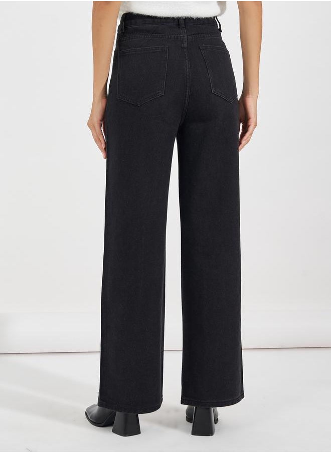 Styli - High Rise Straight Fit Embellished Jeans - Image 1