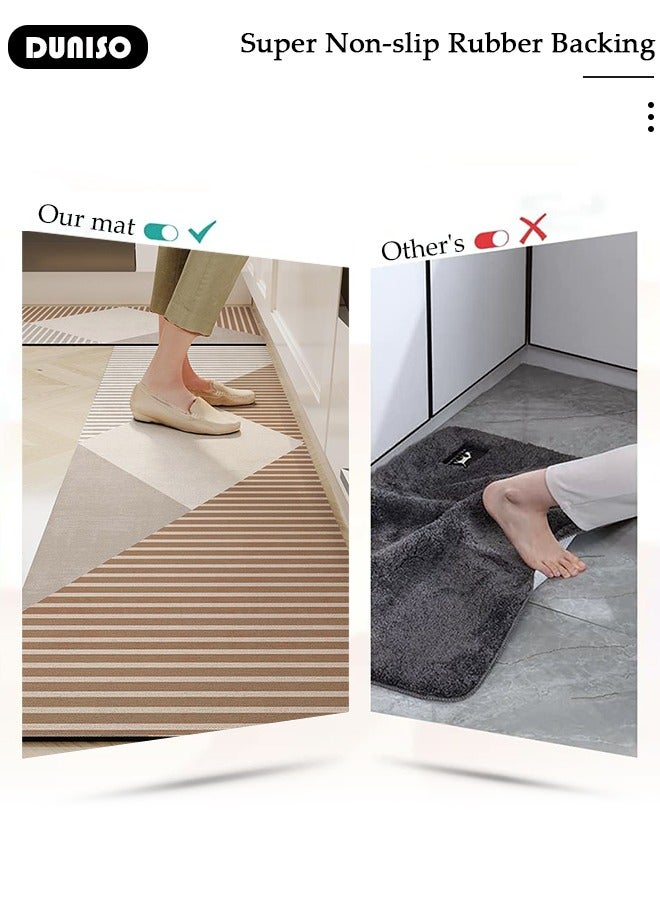 DUNISO 2 PCS Kitchen Mats and Rugs Set,Diatom Bathroom Kitchen Rug Mat Extra Soft and Absorbent Bath Rugs Non-Slip Quick Drying Floor Bath Tub Mat for Bathroom Floor Tub and Shower 40*60cm/40*120cm - Image 2