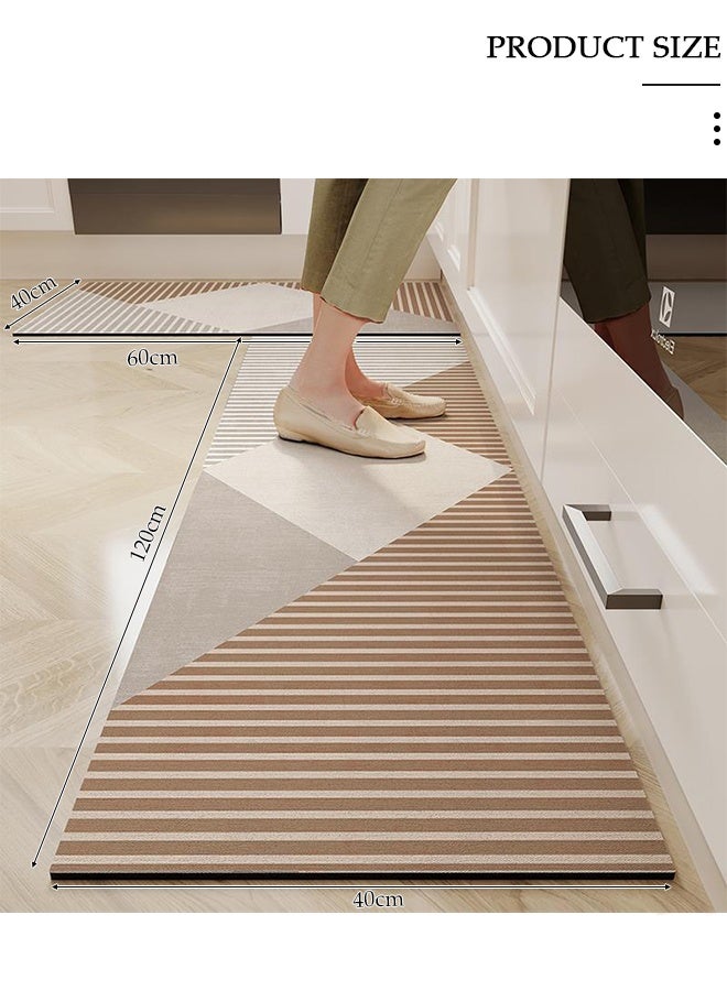 DUNISO 2 PCS Kitchen Mats and Rugs Set,Diatom Bathroom Kitchen Rug Mat Extra Soft and Absorbent Bath Rugs Non-Slip Quick Drying Floor Bath Tub Mat for Bathroom Floor Tub and Shower 40*60cm/40*120cm - Image 3